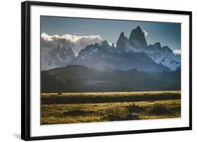 Sunset Over The Cerro Torre Mount Fitzroy Spires In Los Glacieres National Park, Argentina-Jay Goodrich-Framed Photographic Print