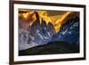 Sunset over the Cerro Torre Spires in Los Glacieres National Park, Argentina-Jay Goodrich-Framed Photographic Print