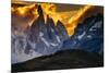 Sunset over the Cerro Torre Spires in Los Glacieres National Park, Argentina-Jay Goodrich-Mounted Photographic Print