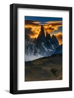 Sunset over the Cerro Torre Spires in Los Glacieres National Park, Argentina-Jay Goodrich-Framed Photographic Print