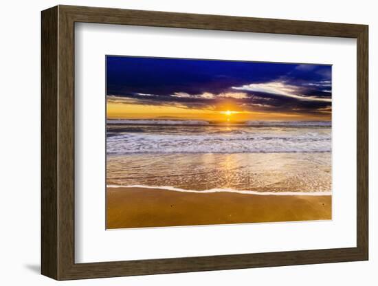 Sunset over the Channel Islands from San Buenaventura State Beach, Ventura, California, USA-Russ Bishop-Framed Photographic Print