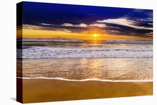 Sunset over the Channel Islands from San Buenaventura State Beach, Ventura, California, USA-Russ Bishop-Stretched Canvas