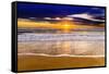 Sunset over the Channel Islands from San Buenaventura State Beach, Ventura, California, USA-Russ Bishop-Framed Stretched Canvas