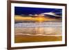 Sunset over the Channel Islands from San Buenaventura State Beach, Ventura, California, USA-Russ Bishop-Framed Premium Photographic Print