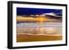 Sunset over the Channel Islands from San Buenaventura State Beach, Ventura, California, USA-Russ Bishop-Framed Photographic Print