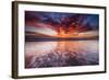 Sunset over the Channel Islands from Ventura State Beach, Ventura, California, Usa-Russ Bishop-Framed Photographic Print