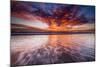 Sunset over the Channel Islands from Ventura State Beach, Ventura, California, Usa-Russ Bishop-Mounted Photographic Print