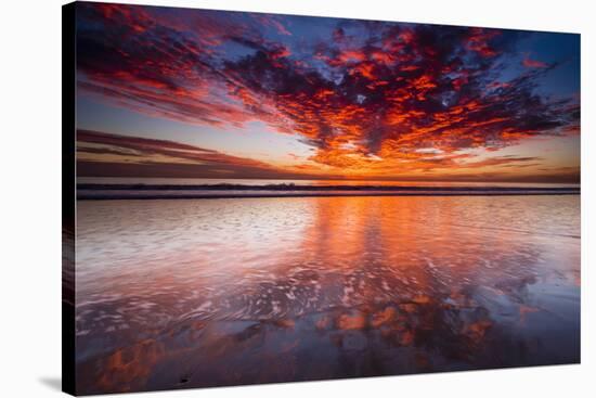 Sunset over the Channel Islands from Ventura State Beach, Ventura, California, USA-Russ Bishop-Stretched Canvas