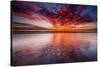 Sunset over the Channel Islands from Ventura State Beach, Ventura, California, USA-Russ Bishop-Stretched Canvas