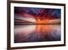 Sunset over the Channel Islands from Ventura State Beach, Ventura, California, USA-Russ Bishop-Framed Photographic Print