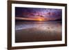 Sunset over the Channel Islands from Ventura State Beach, Ventura, California, USA-Russ Bishop-Framed Photographic Print