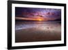 Sunset over the Channel Islands from Ventura State Beach, Ventura, California, USA-Russ Bishop-Framed Photographic Print