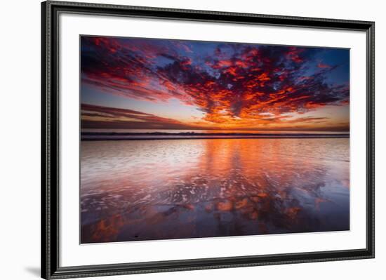 Sunset over the Channel Islands from Ventura State Beach, Ventura, California, USA-Russ Bishop-Framed Premium Photographic Print