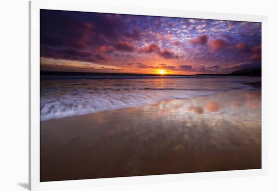 Sunset over the Channel Islands from Ventura State Beach, Ventura, California, USA-Russ Bishop-Framed Photographic Print