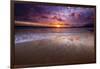 Sunset over the Channel Islands from Ventura State Beach, Ventura, California, USA-Russ Bishop-Framed Photographic Print