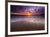 Sunset over the Channel Islands from Ventura State Beach, Ventura, California, USA-Russ Bishop-Framed Photographic Print