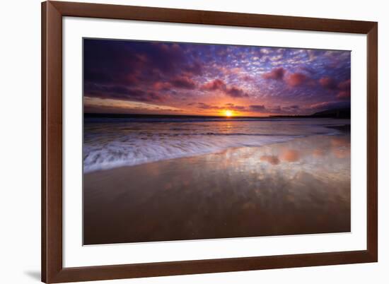 Sunset over the Channel Islands from Ventura State Beach, Ventura, California, USA-Russ Bishop-Framed Photographic Print