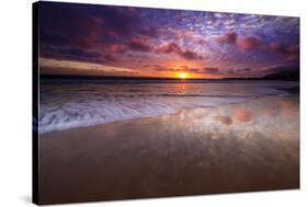 Sunset over the Channel Islands from Ventura State Beach, Ventura, California, USA-Russ Bishop-Stretched Canvas