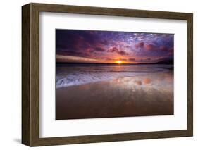 Sunset over the Channel Islands from Ventura State Beach, Ventura, California, USA-Russ Bishop-Framed Photographic Print