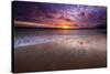 Sunset over the Channel Islands from Ventura State Beach, Ventura, California, USA-Russ Bishop-Stretched Canvas
