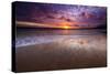 Sunset over the Channel Islands from Ventura State Beach, Ventura, California, USA-Russ Bishop-Stretched Canvas