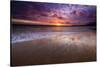 Sunset over the Channel Islands from Ventura State Beach, Ventura, California, USA-Russ Bishop-Stretched Canvas