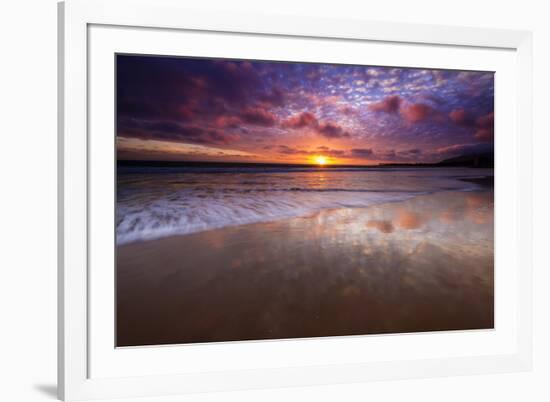 Sunset over the Channel Islands from Ventura State Beach, Ventura, California, USA-Russ Bishop-Framed Premium Photographic Print