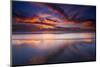 Sunset over the Channel Islands from Ventura State Beach, Ventura, California, USA-Russ Bishop-Mounted Photographic Print