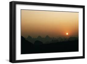 Sunset over the City of Guilin, China, December 1982-Bill Tingey-Framed Premium Photographic Print