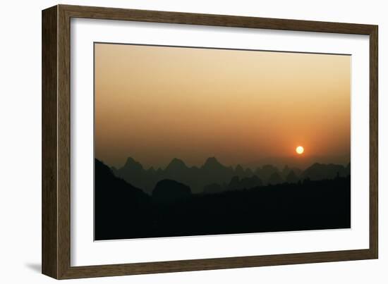 Sunset over the City of Guilin, China, December 1982-Bill Tingey-Framed Photographic Print