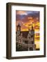 Sunset over the Dunedin Railway Station, Dunedin, South Island, New Zealand-Russ Bishop-Framed Photographic Print