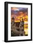 Sunset over the Dunedin Railway Station, Dunedin, South Island, New Zealand-Russ Bishop-Framed Photographic Print