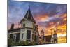 Sunset over the Dunedin Railway Station, Dunedin, South Island, New Zealand-Russ Bishop-Mounted Photographic Print