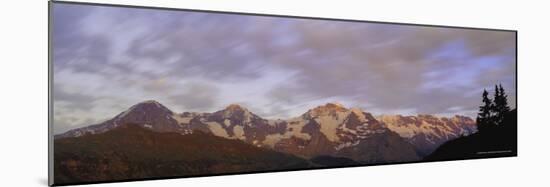 Sunset Over the Eiger, Monch and Jungfrau Mountains, Bernese Oberland, Swiss Alps, Switzerland-Simon Harris-Mounted Photographic Print