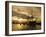 Sunset over the Hard and Hms Warrior, Portsmouth, Hampshire, England, United Kingdom, Europe-Stuart Black-Framed Photographic Print