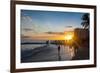 Sunset over the High Rise Buildings on Waikiki Beach-Michael-Framed Photographic Print