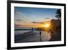 Sunset over the High Rise Buildings on Waikiki Beach-Michael-Framed Photographic Print