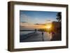 Sunset over the High Rise Buildings on Waikiki Beach-Michael-Framed Photographic Print