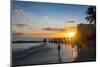 Sunset over the High Rise Buildings on Waikiki Beach-Michael-Mounted Photographic Print