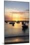 Sunset over the Indian Ocean with Boats in Silhouette on the Calm Water Off the Beach at Gran Baie-Lee Frost-Mounted Photographic Print