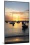 Sunset over the Indian Ocean with Boats in Silhouette on the Calm Water Off the Beach at Gran Baie-Lee Frost-Mounted Photographic Print