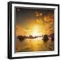 Sunset over the Islands of Halong Bay in Northern Vietnam. Amazing Landscape Background-Banana Republic images-Framed Photographic Print