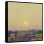 Sunset over the Jama Masjid, Delhi Study II-Andrew Gifford-Framed Stretched Canvas