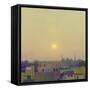 Sunset over the Jama Masjid, Delhi Study II-Andrew Gifford-Framed Stretched Canvas