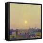 Sunset over the Jama Masjid, Delhi Study II-Andrew Gifford-Framed Stretched Canvas