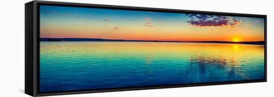 Sunset over the Lake in Russia. Amazing Landscape Panorama-null-Framed Stretched Canvas