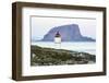Sunset over the lighthouse in the fishing town of Trana, located on the Arctic Circle, Norway-Michael Nolan-Framed Photographic Print