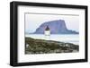 Sunset over the lighthouse in the fishing town of Trana, located on the Arctic Circle, Norway-Michael Nolan-Framed Photographic Print