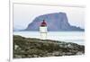 Sunset over the lighthouse in the fishing town of Trana, located on the Arctic Circle, Norway-Michael Nolan-Framed Photographic Print