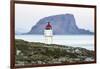 Sunset over the lighthouse in the fishing town of Trana, located on the Arctic Circle, Norway-Michael Nolan-Framed Photographic Print